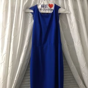 Royal blue midi dress.